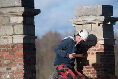 Restauratie pijler Engelsche Hof