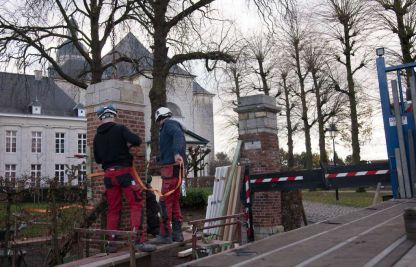 Restauratie pijler Engelsche Hof